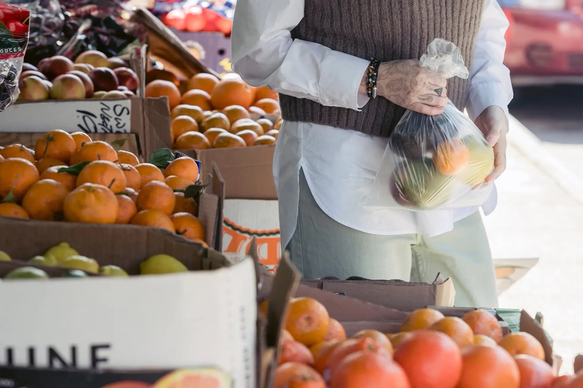 Marché de fruits et légumes